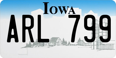 IA license plate ARL799