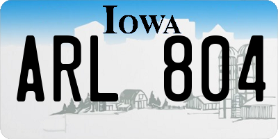 IA license plate ARL804