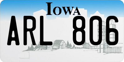 IA license plate ARL806