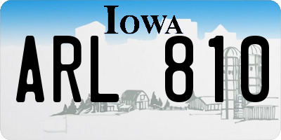 IA license plate ARL810