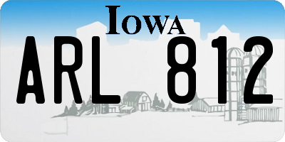 IA license plate ARL812