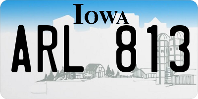 IA license plate ARL813