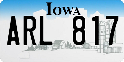 IA license plate ARL817