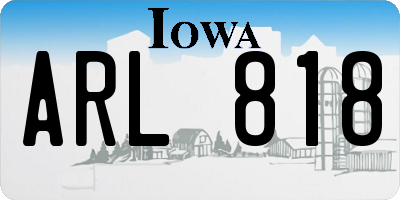 IA license plate ARL818