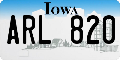 IA license plate ARL820