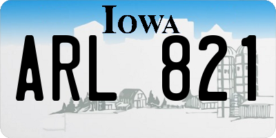 IA license plate ARL821