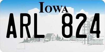 IA license plate ARL824