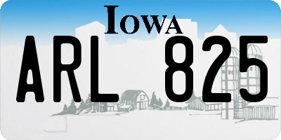 IA license plate ARL825