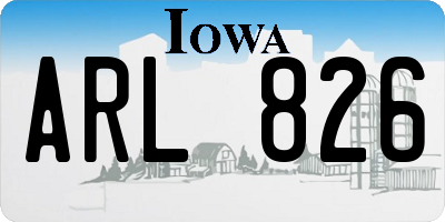 IA license plate ARL826