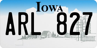 IA license plate ARL827