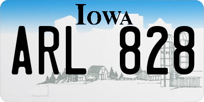 IA license plate ARL828