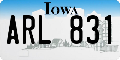 IA license plate ARL831