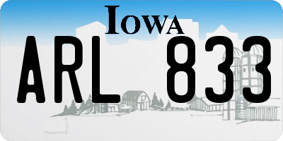 IA license plate ARL833