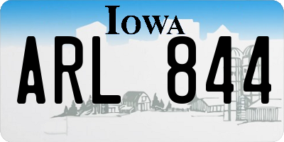 IA license plate ARL844