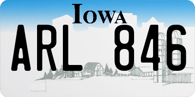 IA license plate ARL846
