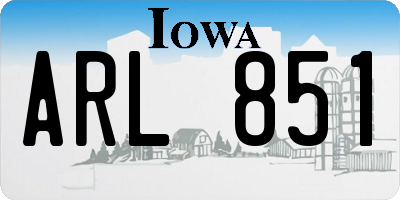 IA license plate ARL851