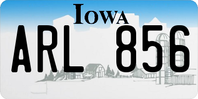 IA license plate ARL856