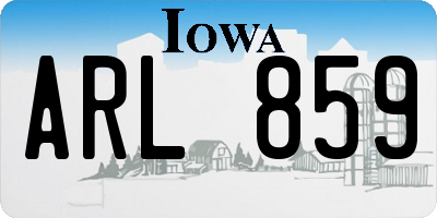 IA license plate ARL859
