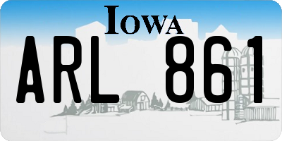 IA license plate ARL861