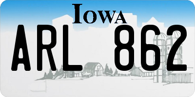 IA license plate ARL862