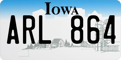 IA license plate ARL864