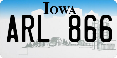 IA license plate ARL866