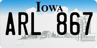 IA license plate ARL867