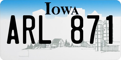 IA license plate ARL871