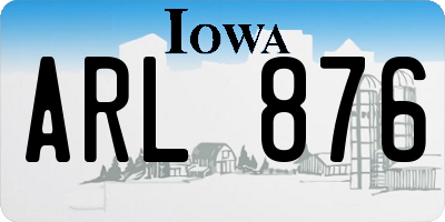 IA license plate ARL876