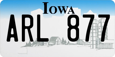 IA license plate ARL877