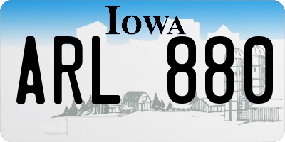 IA license plate ARL880