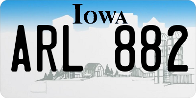 IA license plate ARL882