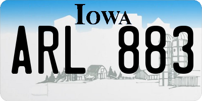 IA license plate ARL883