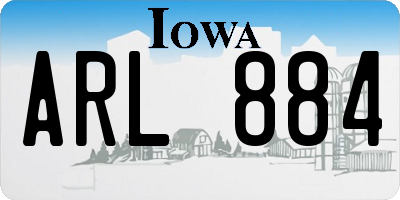 IA license plate ARL884