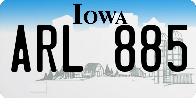 IA license plate ARL885