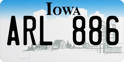 IA license plate ARL886