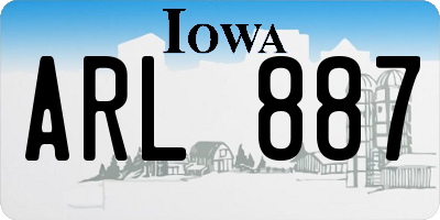 IA license plate ARL887