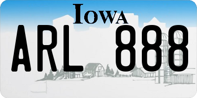 IA license plate ARL888