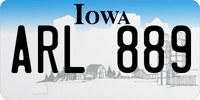 IA license plate ARL889