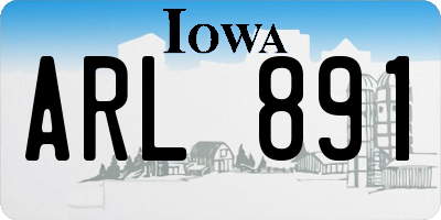IA license plate ARL891