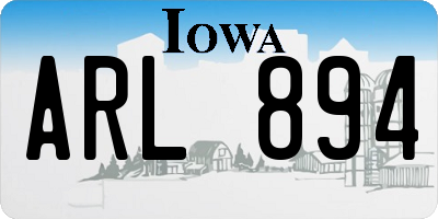 IA license plate ARL894
