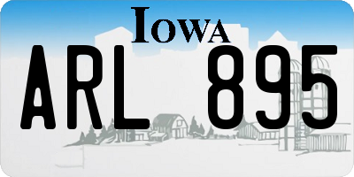 IA license plate ARL895