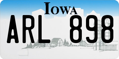 IA license plate ARL898