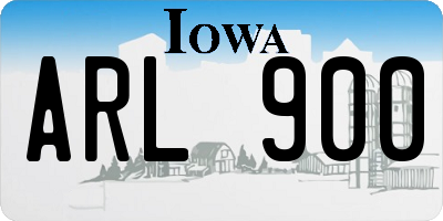 IA license plate ARL900