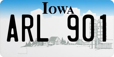 IA license plate ARL901