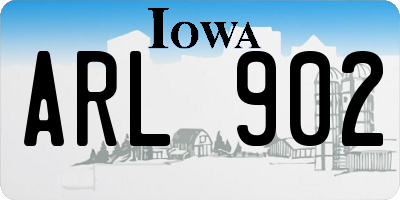 IA license plate ARL902