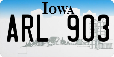 IA license plate ARL903
