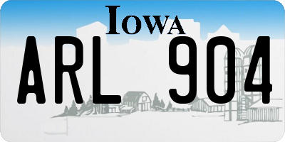 IA license plate ARL904