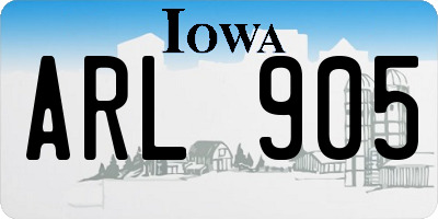 IA license plate ARL905