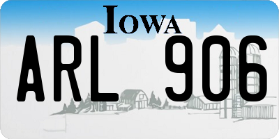 IA license plate ARL906